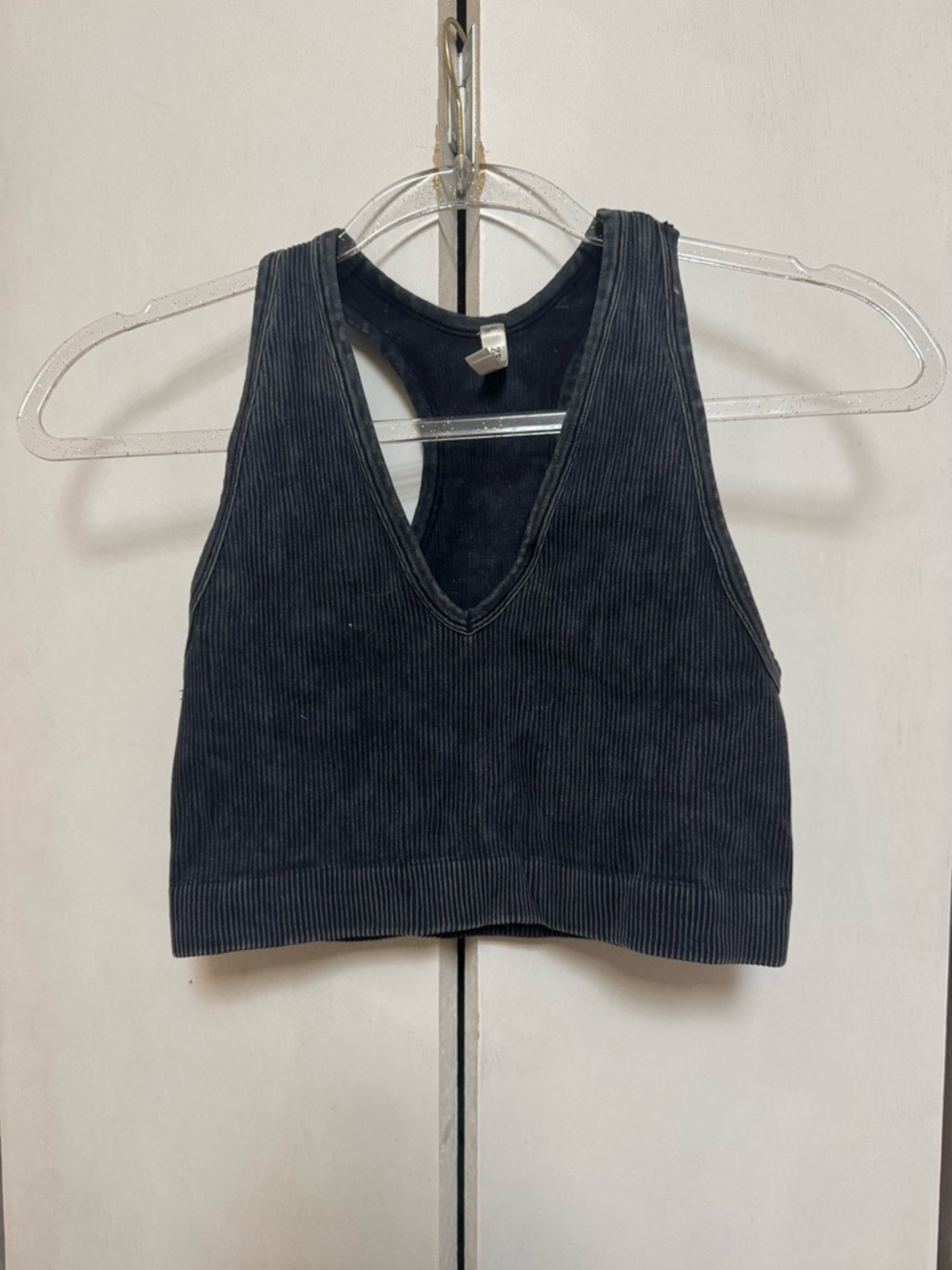 Ribbed V-Neck Racerback Bralette